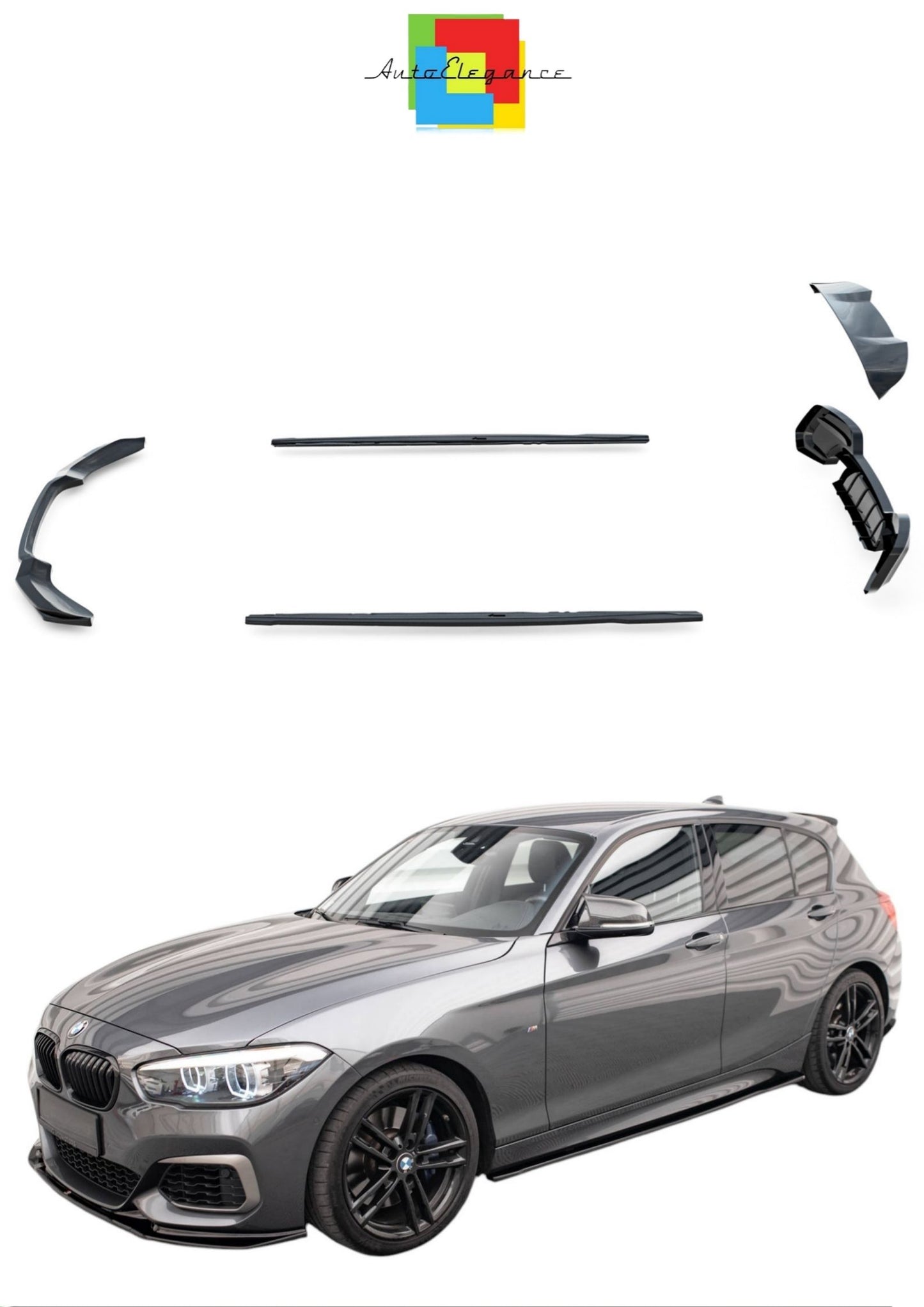 SPLITTER SUITABLE FOR VW GOLF 8 GTI GTD RLINE LOOK GLOSSY BLACK SPORTY DESIGN 