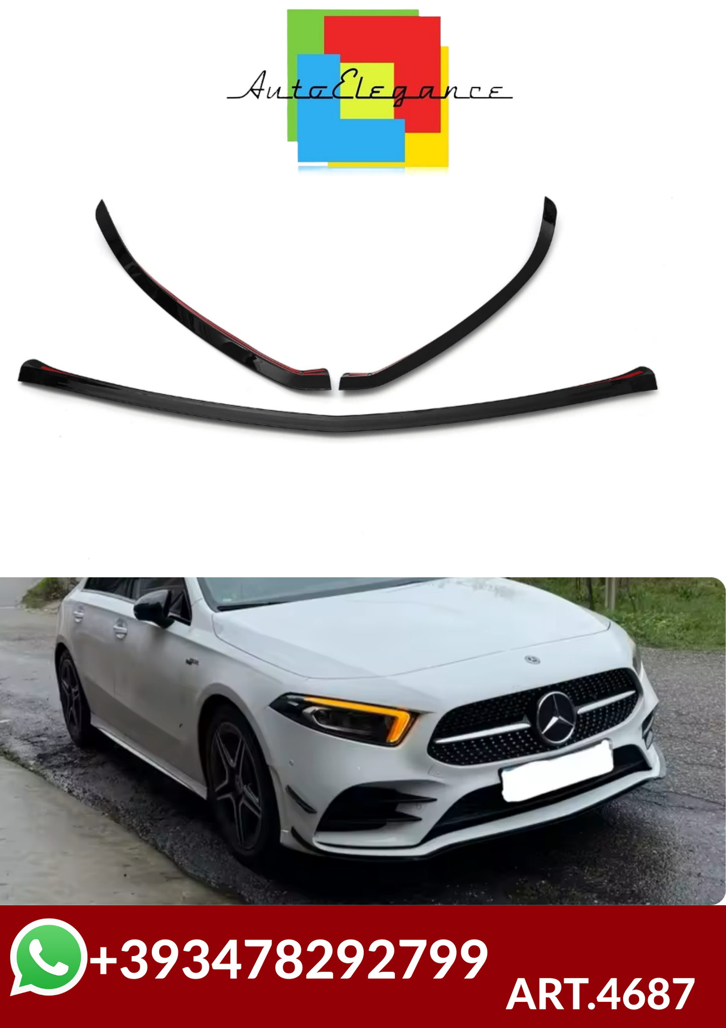 ART.4687  Splitter MERCEDES Classe A W177 A180 A200 A220 AMG 2019+