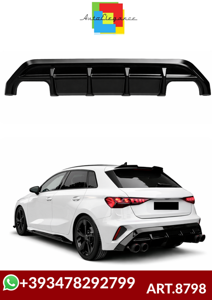 💕ART.8798  Diffusore Audi A3 (8Y) S-Line/S3 Facelift 2025+ Nero Lucido💕
