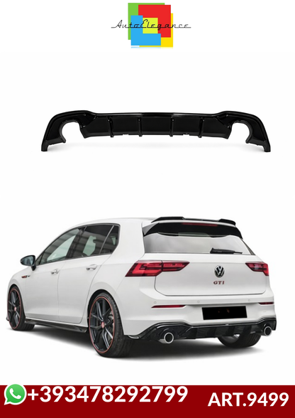 💕ART.9499 DIFFUSORE GOLF 8 8.5 LOOK GTI NERO LUCIDO 1+1 (SENZA TERMINALI)💕