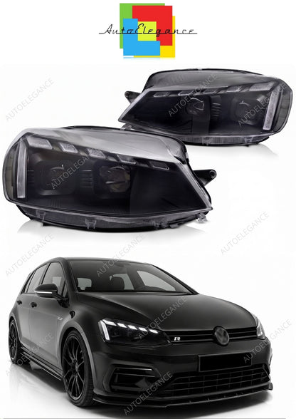 💕 Fari Anteriori Adatto per VW Golf 7 17-19 LED DRL Sequenziali Neri 💕