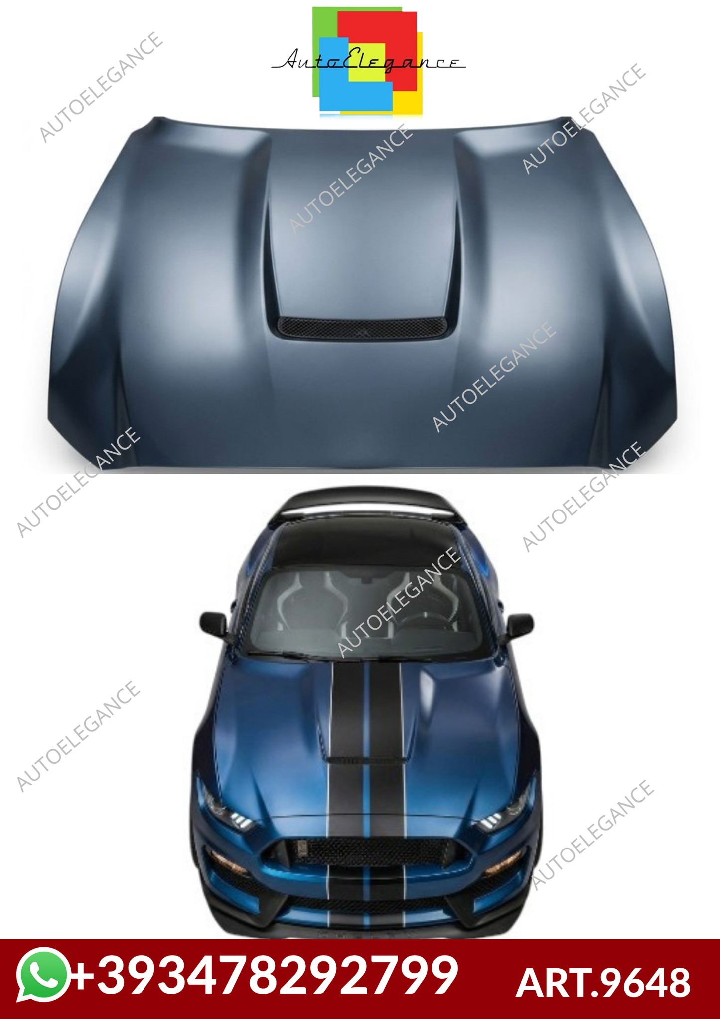 💕ART.9648 COFANO Ford Mustang VI (2015-2017) Aluminium  GT350💕