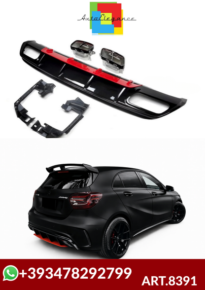 💕ART.8391 Diffusori+Terminali  Mercedes W176 AMG  2013 -2018 nero lucido 💕