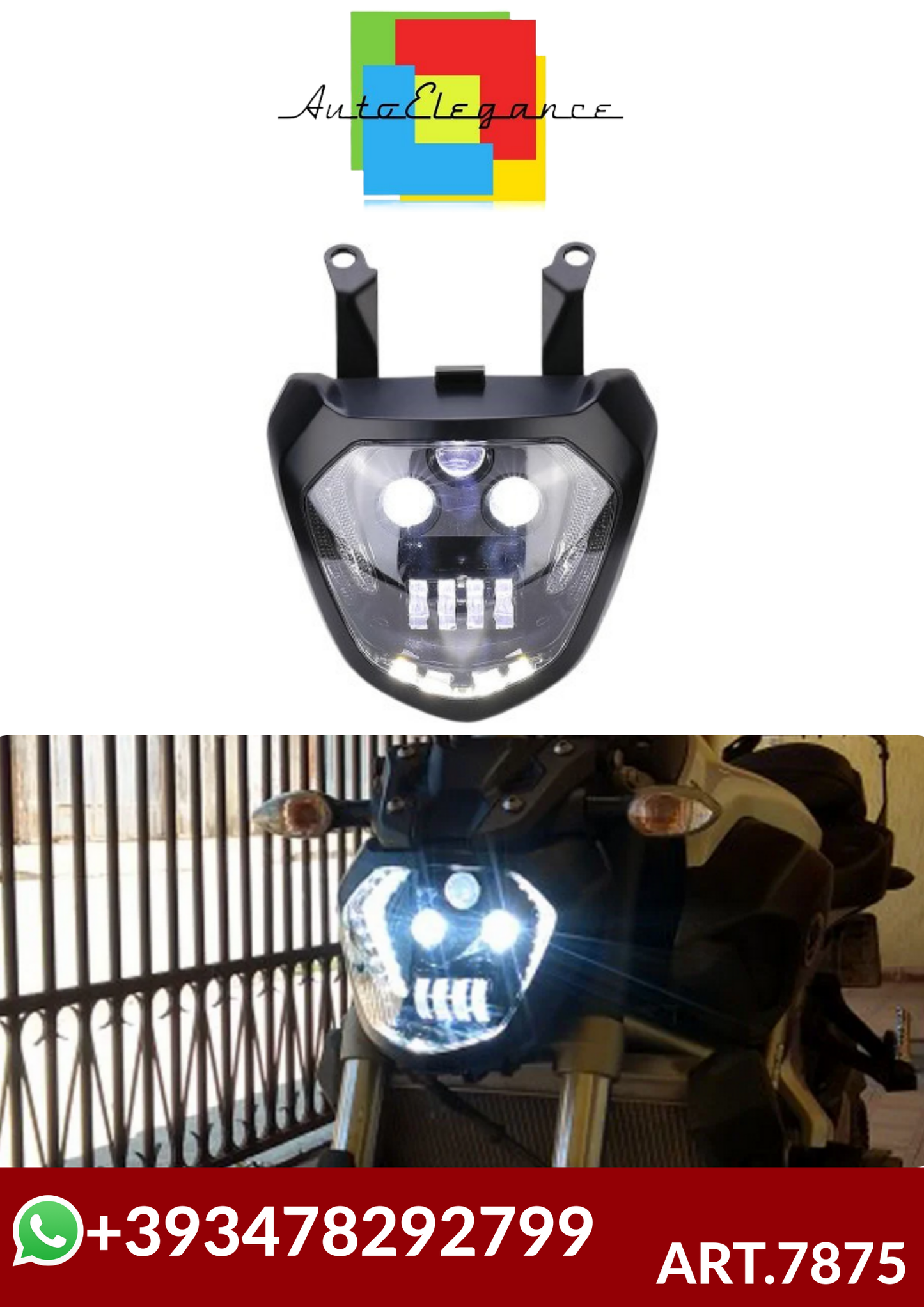 💕ART.7875 FARO MOTO FULL FULL LED YAMAHA MT07 Headlight FZ07 2014 -2017 DRL💕