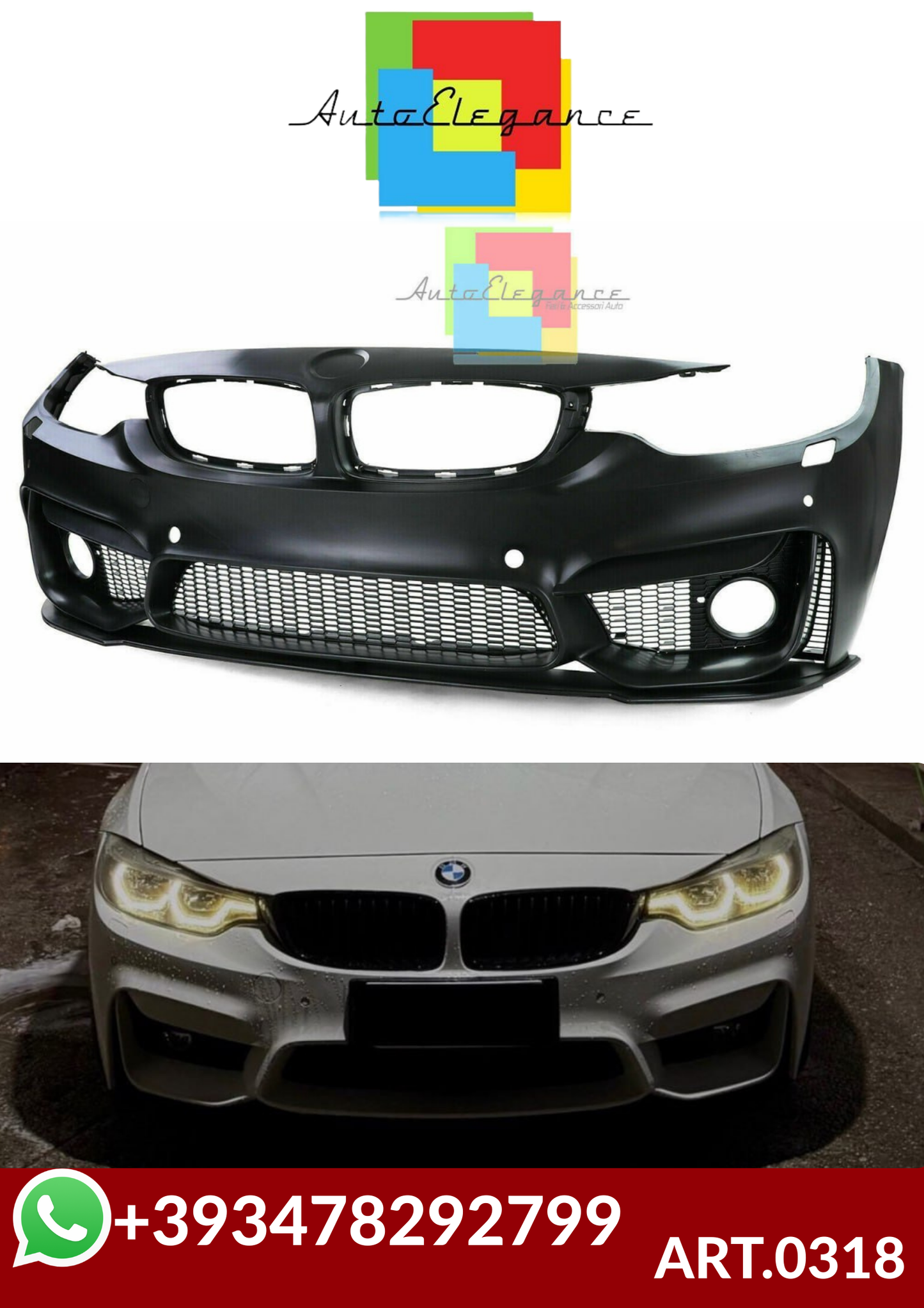 ART.0318 PARAURTI ANTERIORE  BMW SERIE 4 F32 F33 F36 LOOK M4