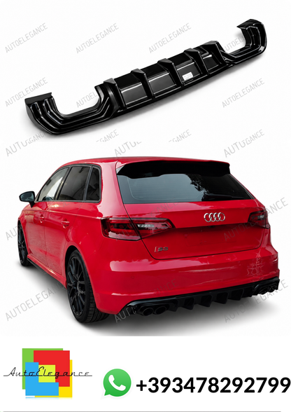 💕ART.2150 DIFFUSORE AUDI A3 8V 2012-2016 SLINE S3 NERO LUCIDO 2+2 💕
