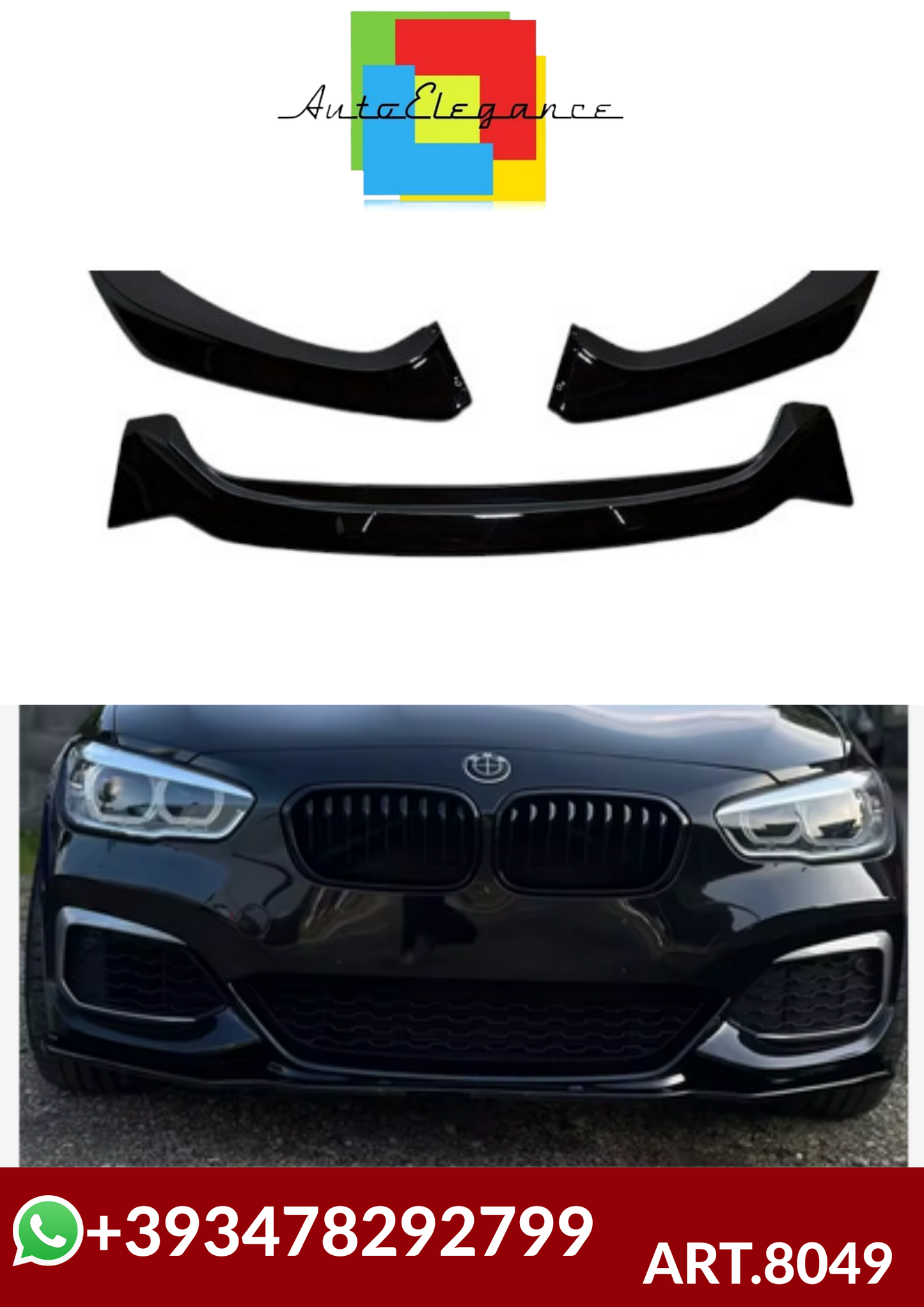 💕ART.8049  SPLITTER  BMW F20 F21 M-Sport NERO LUCIDO💕