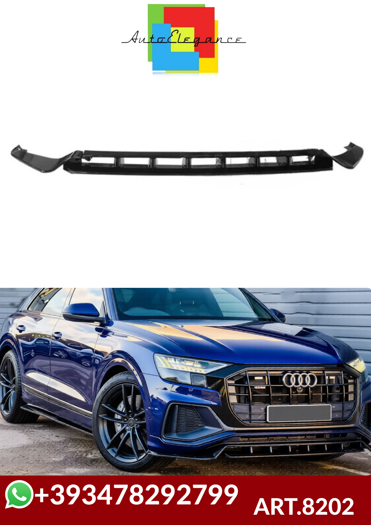 💕ART.8202  SPLITTER Audi Q8 S-Line 2018-2022 💕