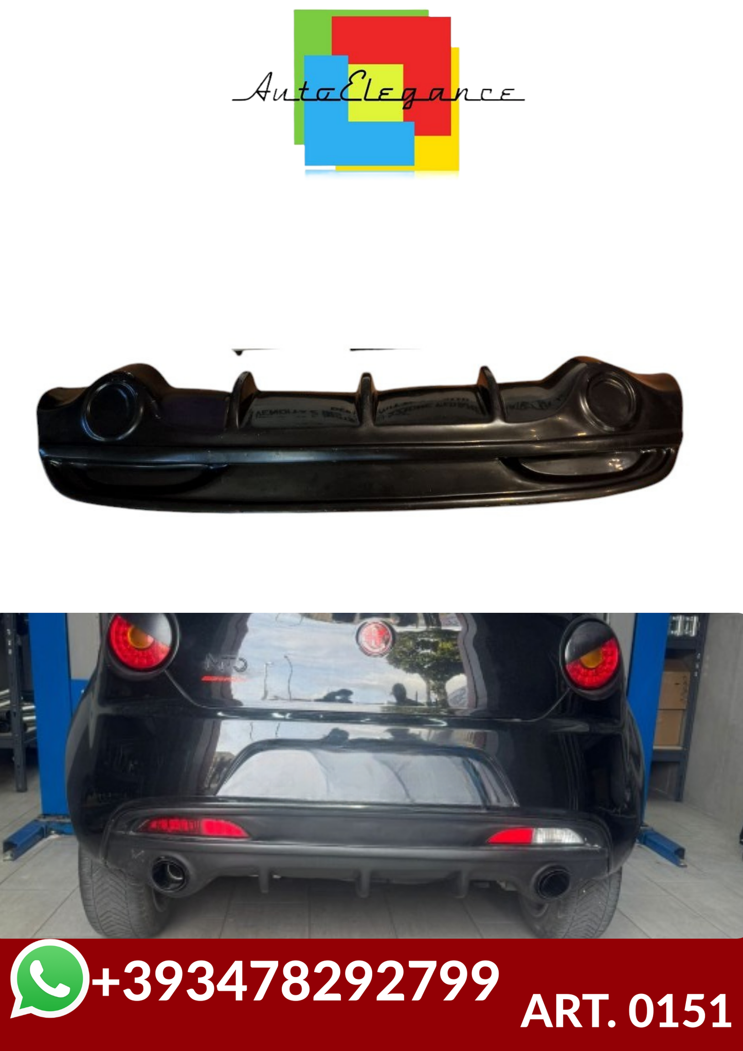 ART. 0151 DIFFUSOR ALFA ROMEO MITO ABS NERO LUCIDO