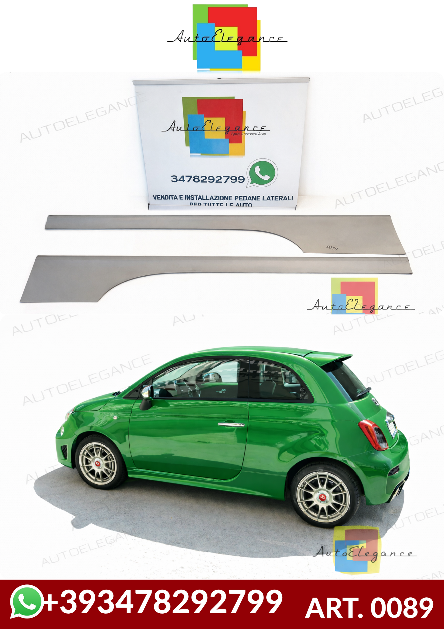 💕ART. 0089 MINIGONNE FIAT 500 LOOK S SPORT GREZZE (162cm) 💕
