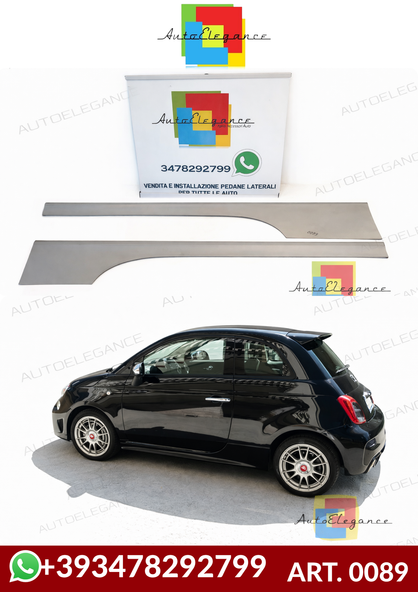 💕ART. 0089 MINIGONNE FIAT 500 LOOK S SPORT GREZZE (162cm) 💕