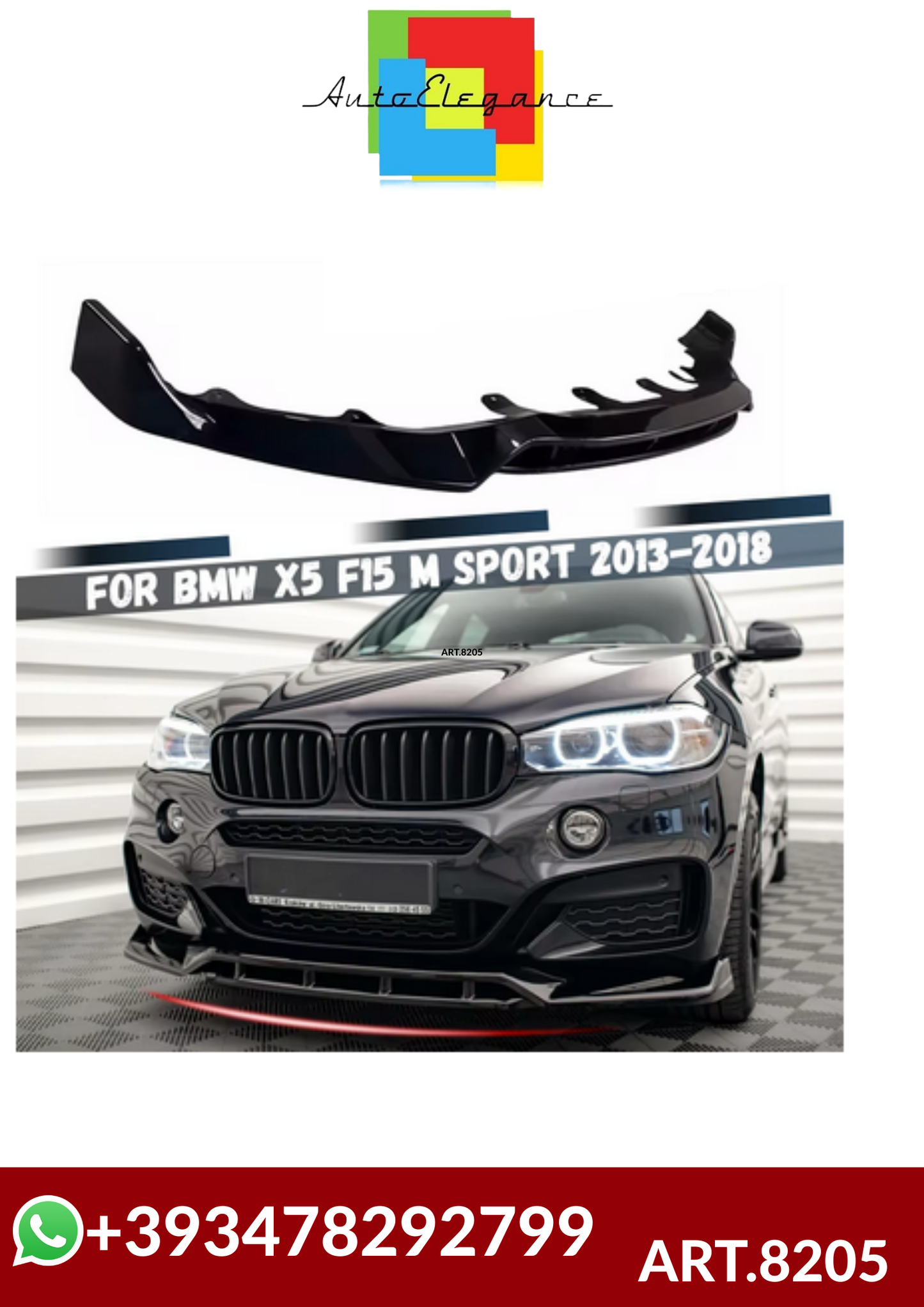 💕ART.8205  SPLITTER  BMW X5 F15 M Sport 2013-2018 💕