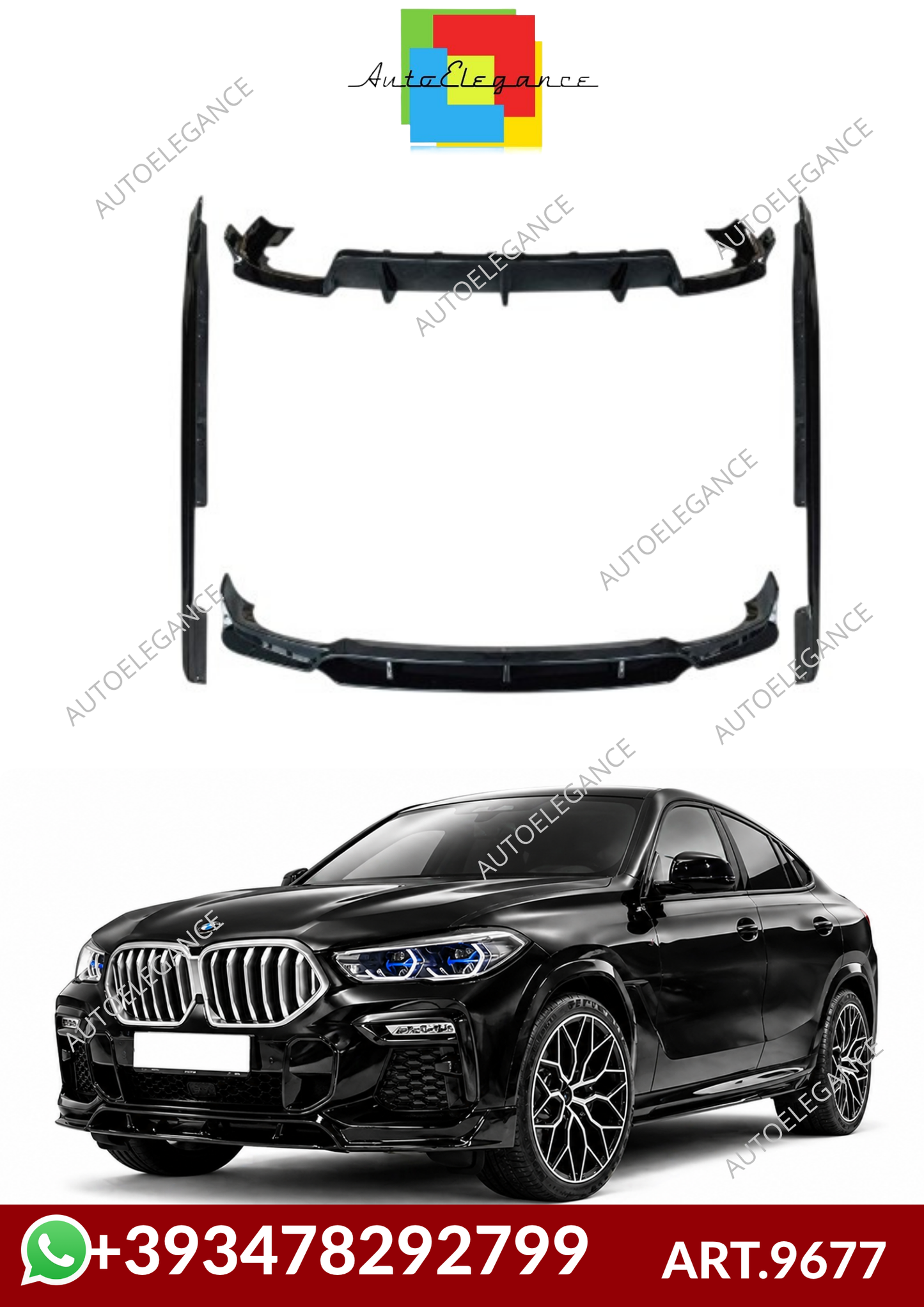 💕ART.9677  BODYKIT  BMW X6 (G06) (2019-2023)  NERO LUCIDO💕
