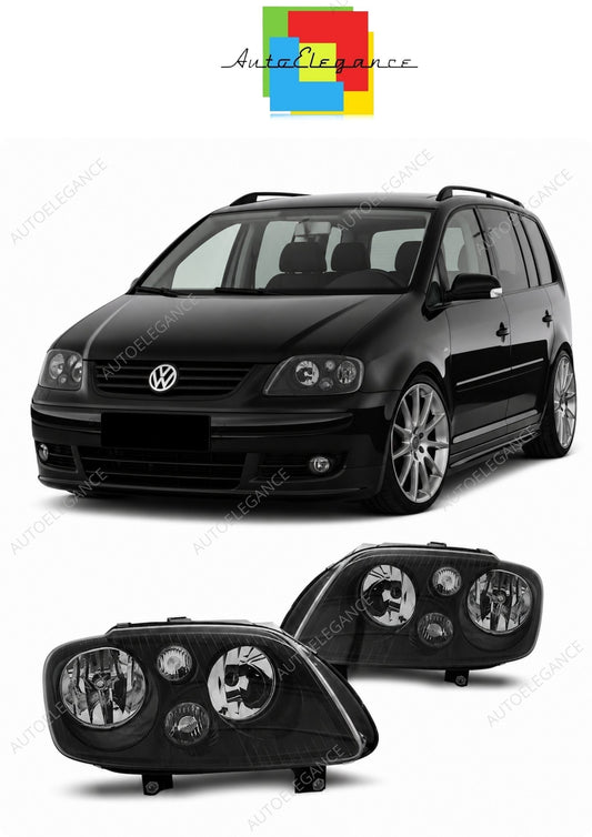 💕 Fari Anteriori Adatto per VW Touran 02-06 / Caddy 02-06 Neri 💕