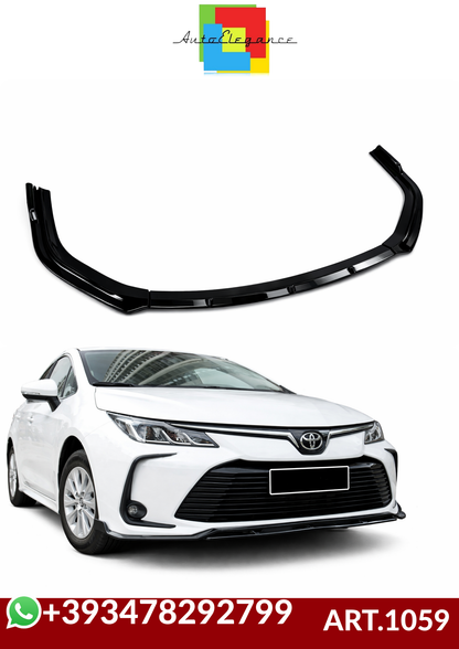 💕ART.1059 SPLITTER TOYOTA COROLLA XII 2020+ STANDARD NERO LUCIDO 3 PEZZI💕