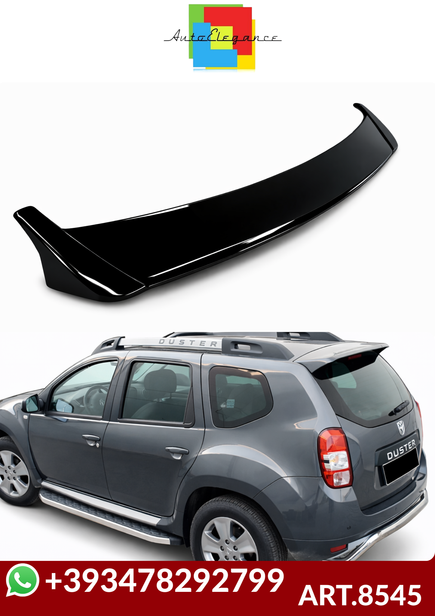 💕ART.8545 SPOILER  Dacia Duster 1 2009+ NERO  LUCIDO   💕