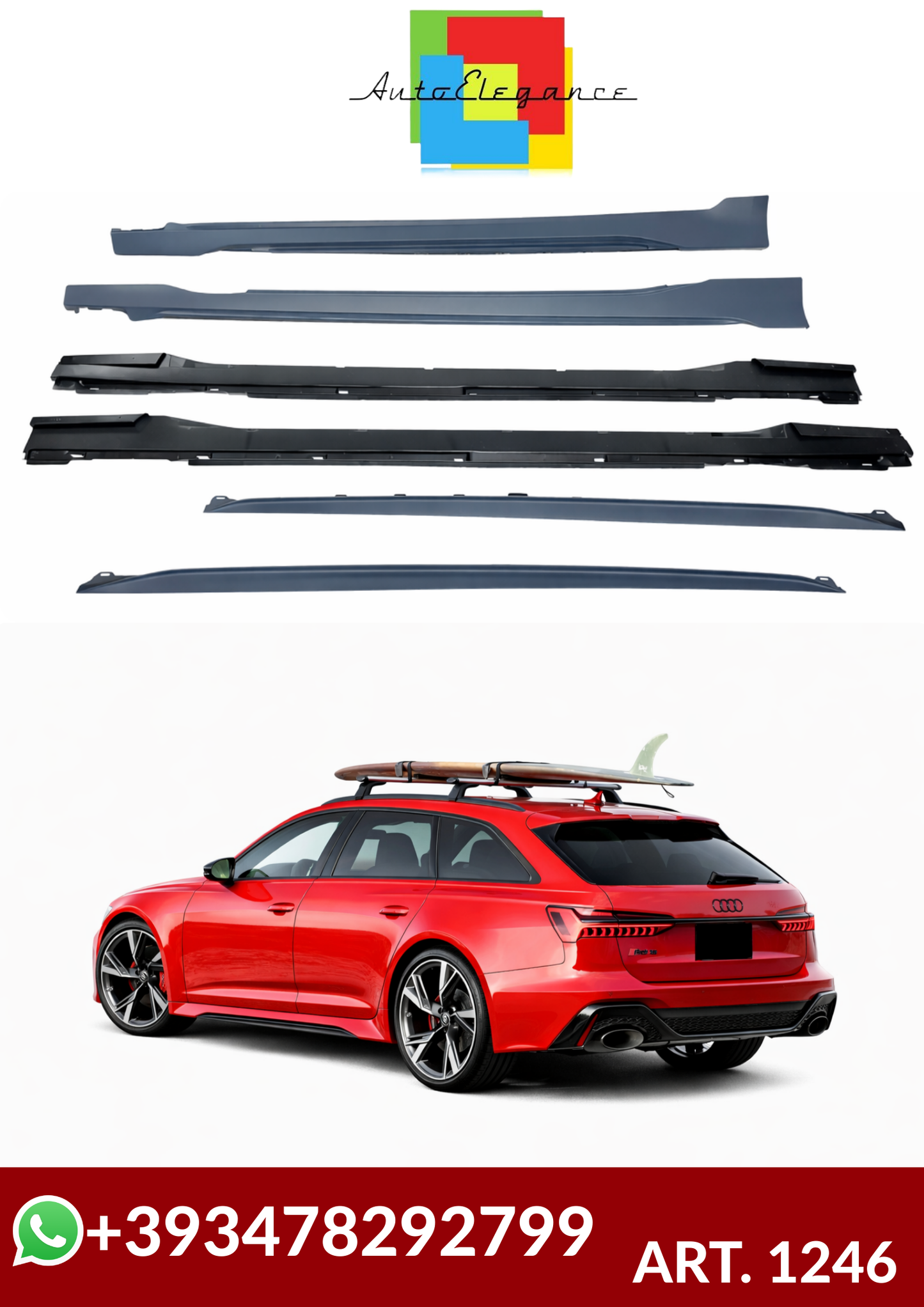 💕ART. 1246 MINIGONNE A6 C8 4K 2018+ LOOK RS6 avant + berlina  💕