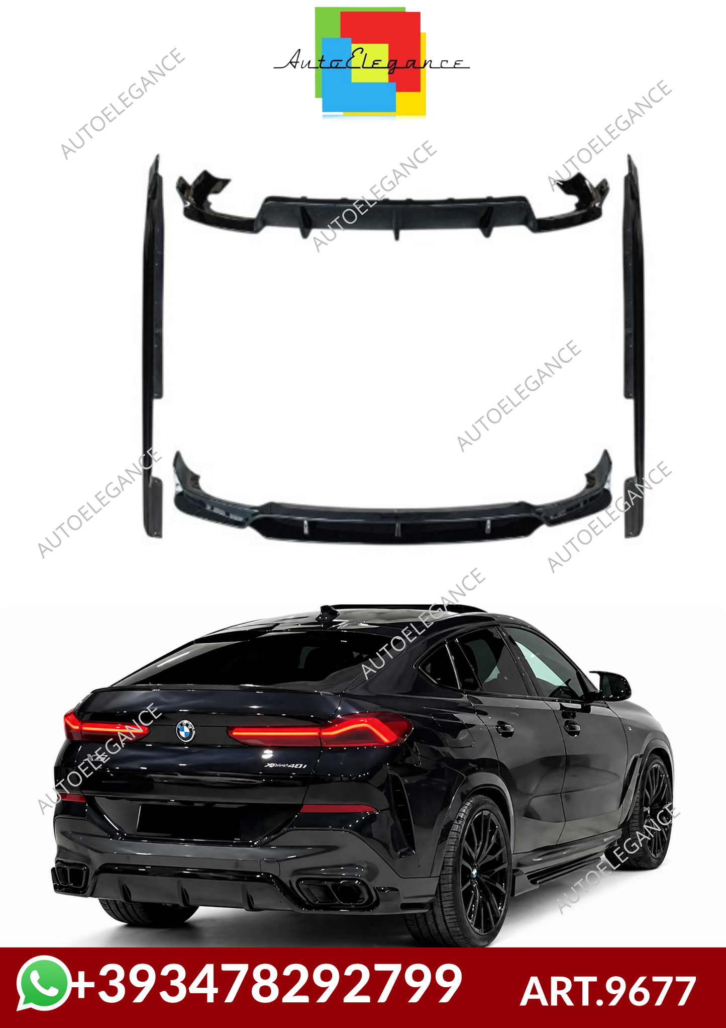 💕ART.9677  BODYKIT  BMW X6 (G06) (2019-2023)  NERO LUCIDO💕