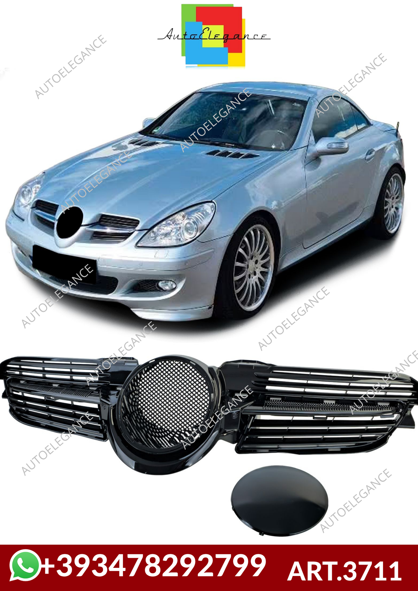 💕ART.3711  Griglia Radiatore Nera Lucido adatta per Mercedes SLK R171 04-07💕