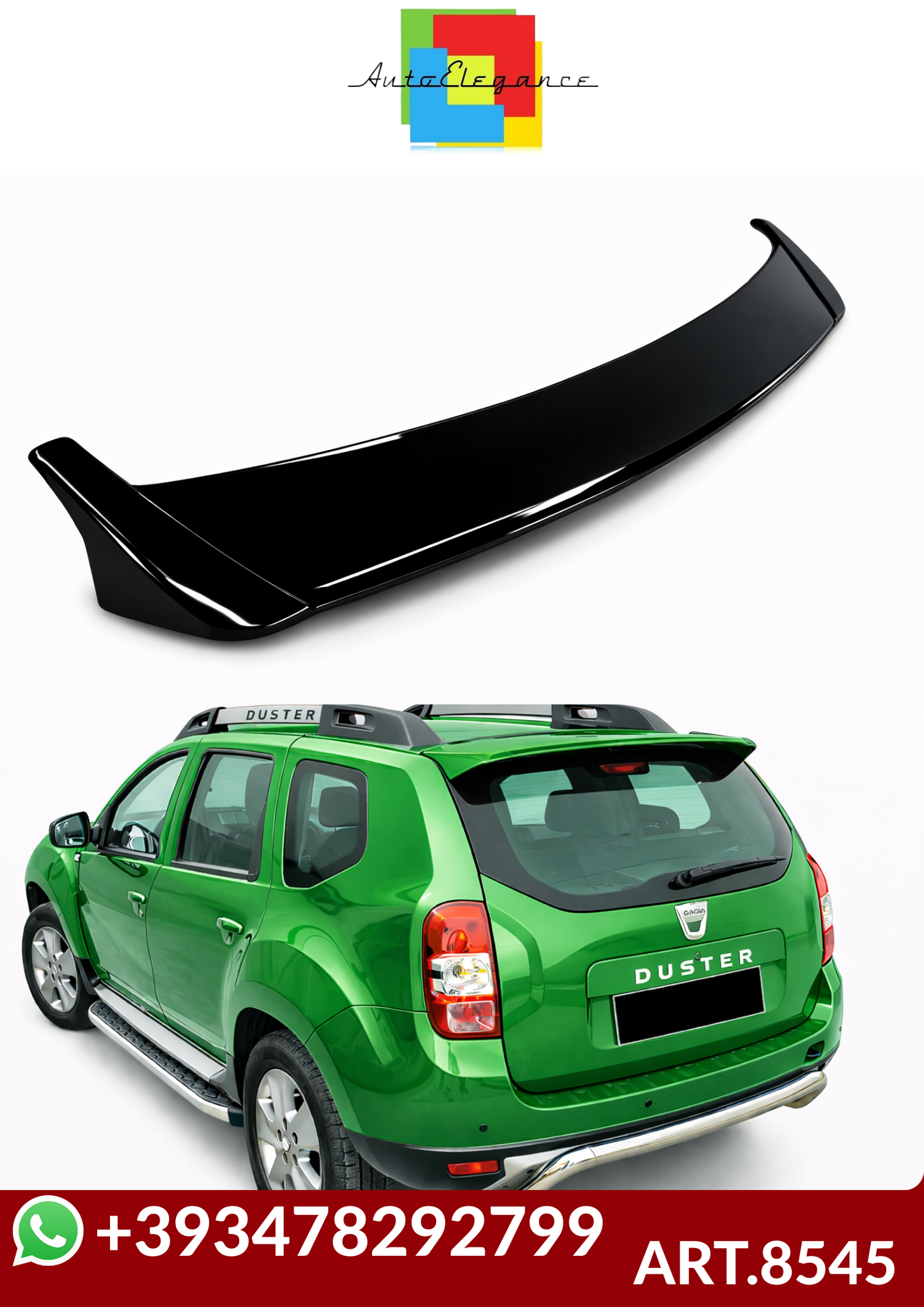 💕ART.8545 SPOILER  Dacia Duster 1 2009+ NERO  LUCIDO   💕