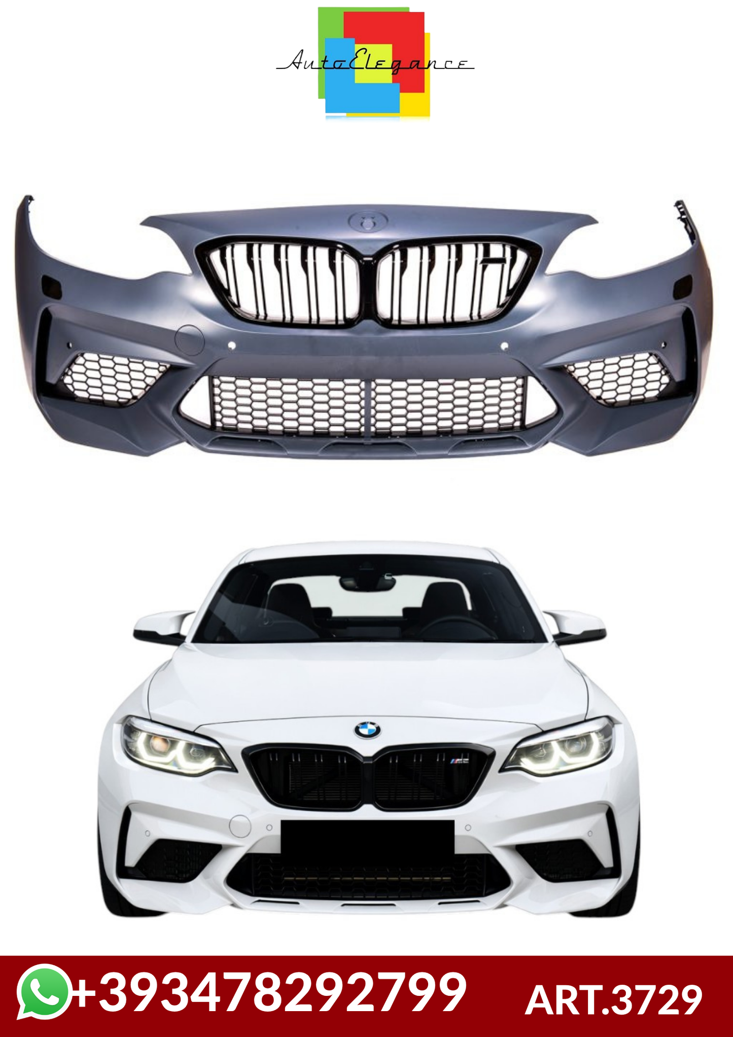 💕ART.3729 Paraurti anteriore M2C Look SRA Bmw 2 (F22, F23) 2012+💕