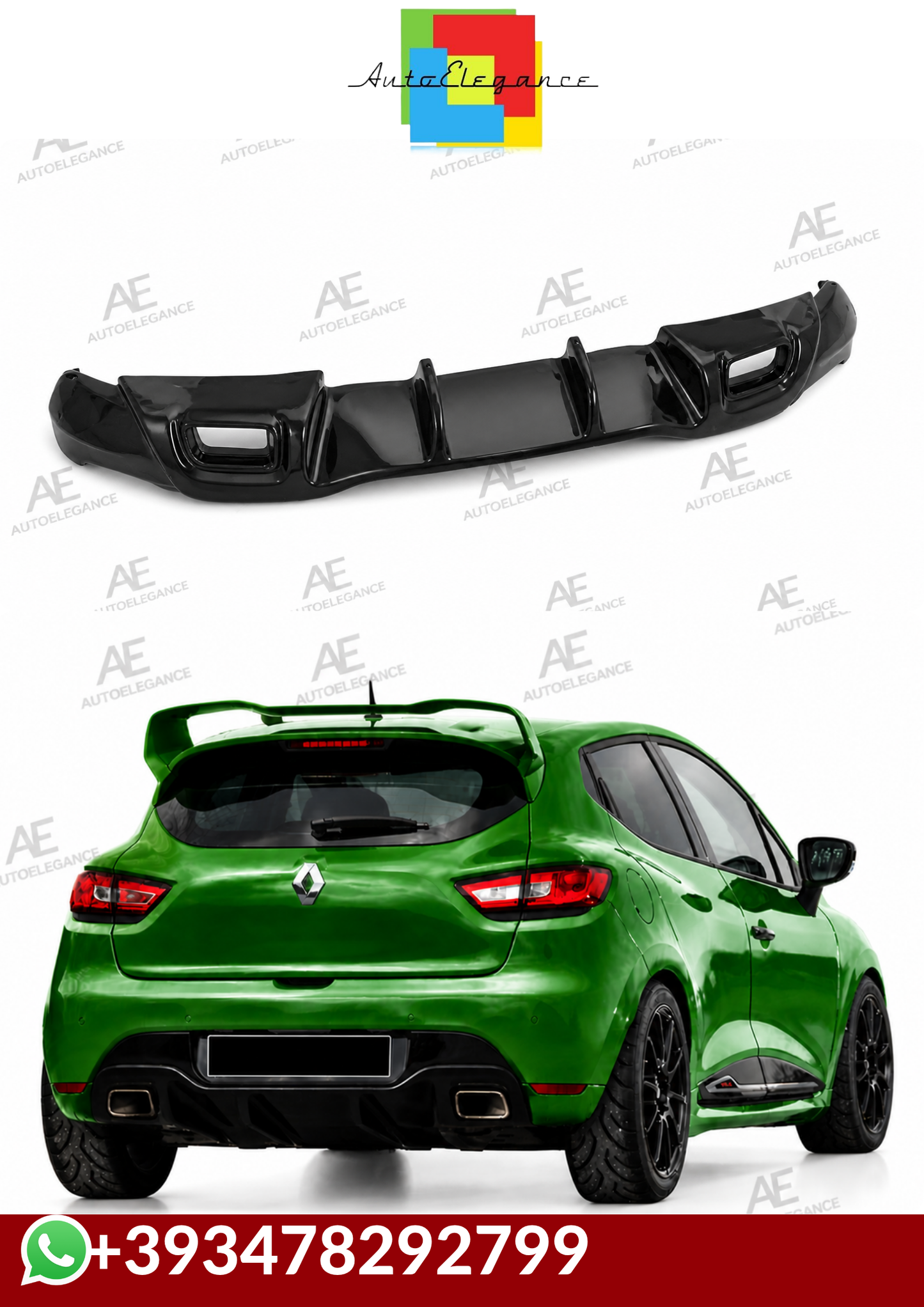 DIFFUSORE RENAULT CLIO 4 IV 2012-2019 LOOK ST NERO LUCIDO