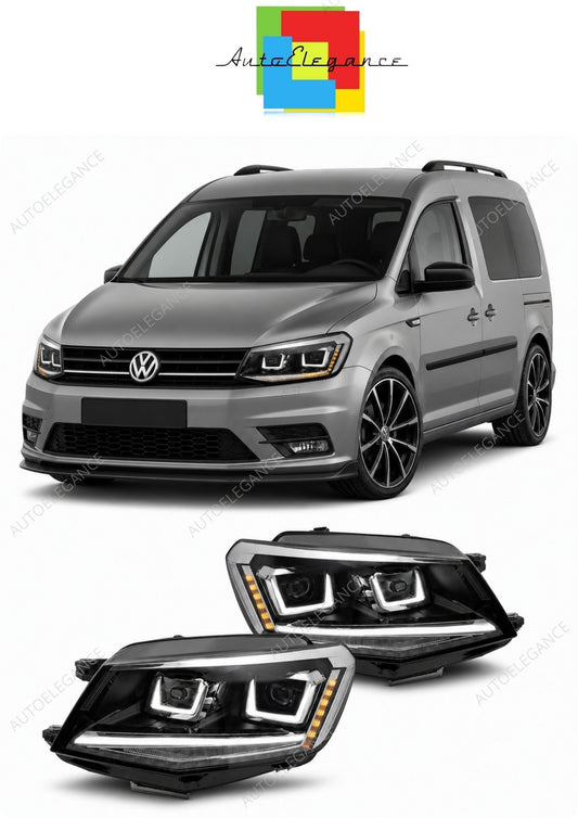 💕 Fari Anteriori Adatto per VW Caddy 15-20 Full LED Seq DRL 💕