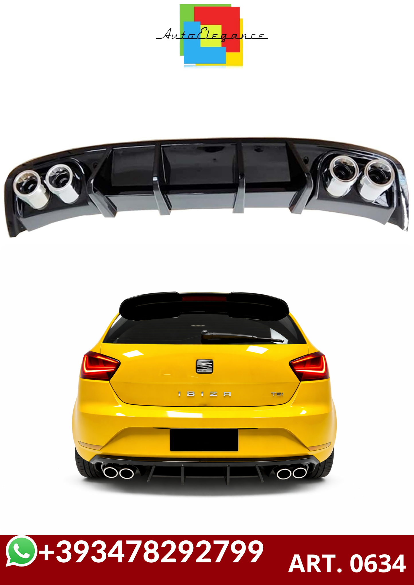 💕ART. 0634 DIFFUSORE SEAT IBIZA 4 6J 08-17 NERO LUCIDO 2+2💕