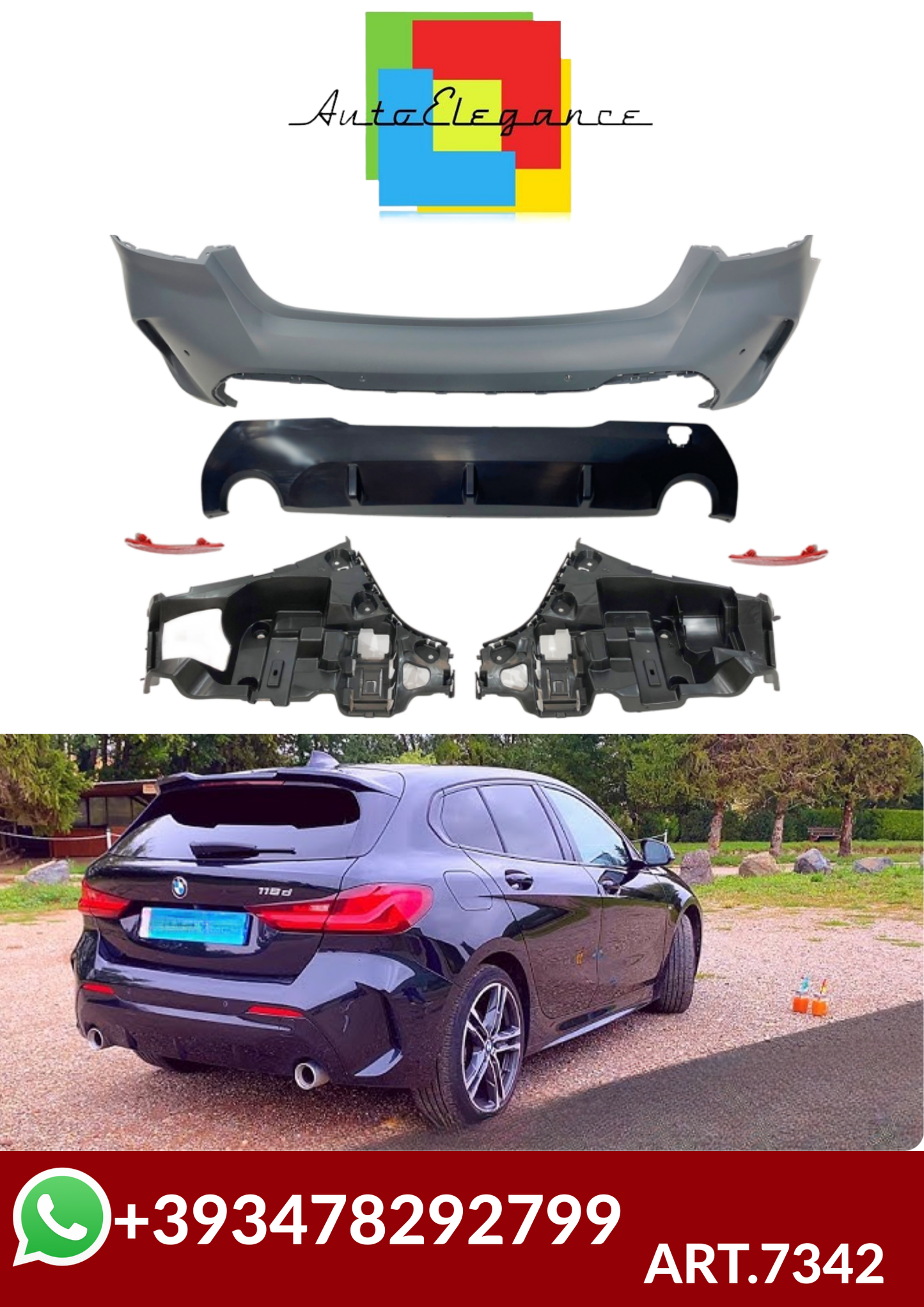 ART.7342  Paraurti Posteriore  BMW SERIE 1 F40 Look M Performance