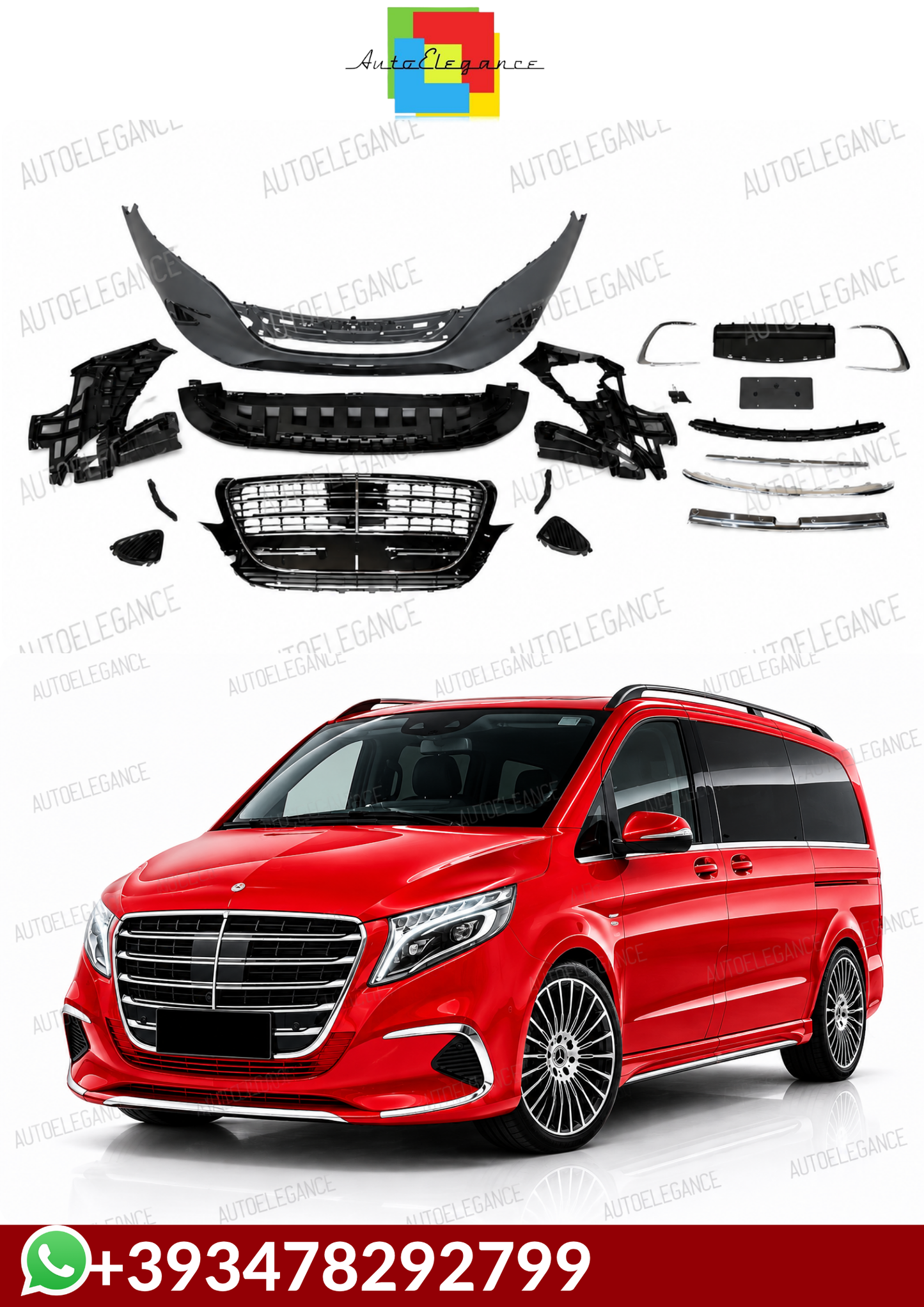 💕ART.10090 PARAURTI  ANTERIORI  Mercedes Class V / Vito W447 2016-2023 Look M💕