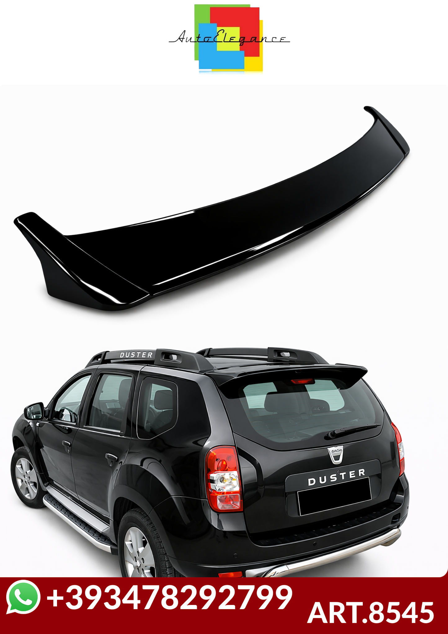💕ART.8545 SPOILER  Dacia Duster 1 2009+ NERO  LUCIDO   💕