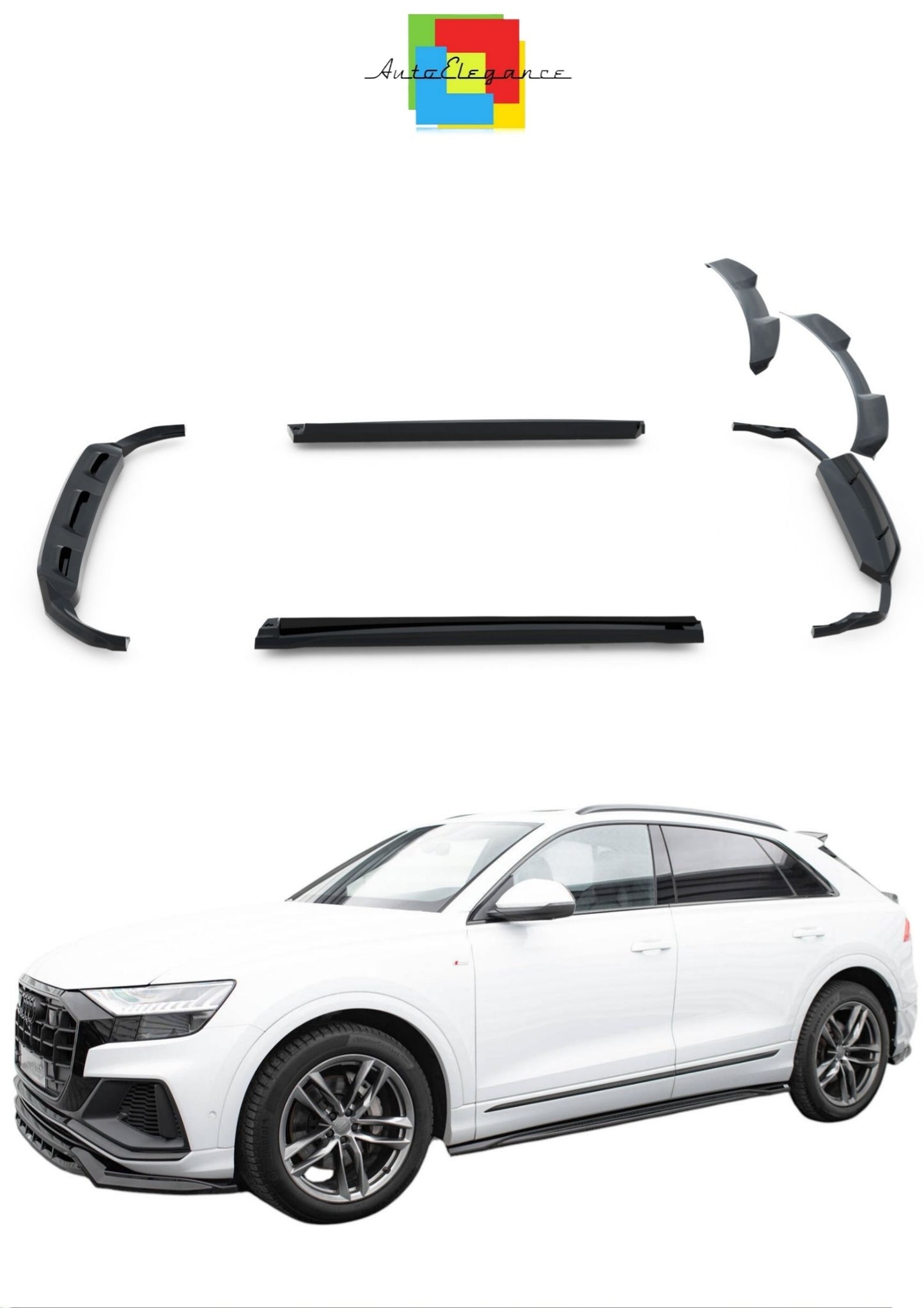 SPLITTER SUITABLE FOR VW GOLF 8 GTI GTD RLINE LOOK GLOSSY BLACK SPORTY DESIGN 