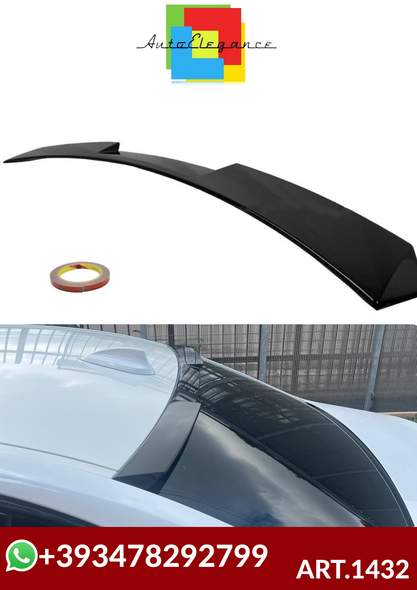 💕ART.1432 SPOILER LUNOTTO BMW SERIE 3 G20 2019-2022 LOOK M3 NERO LUCIDO  💕