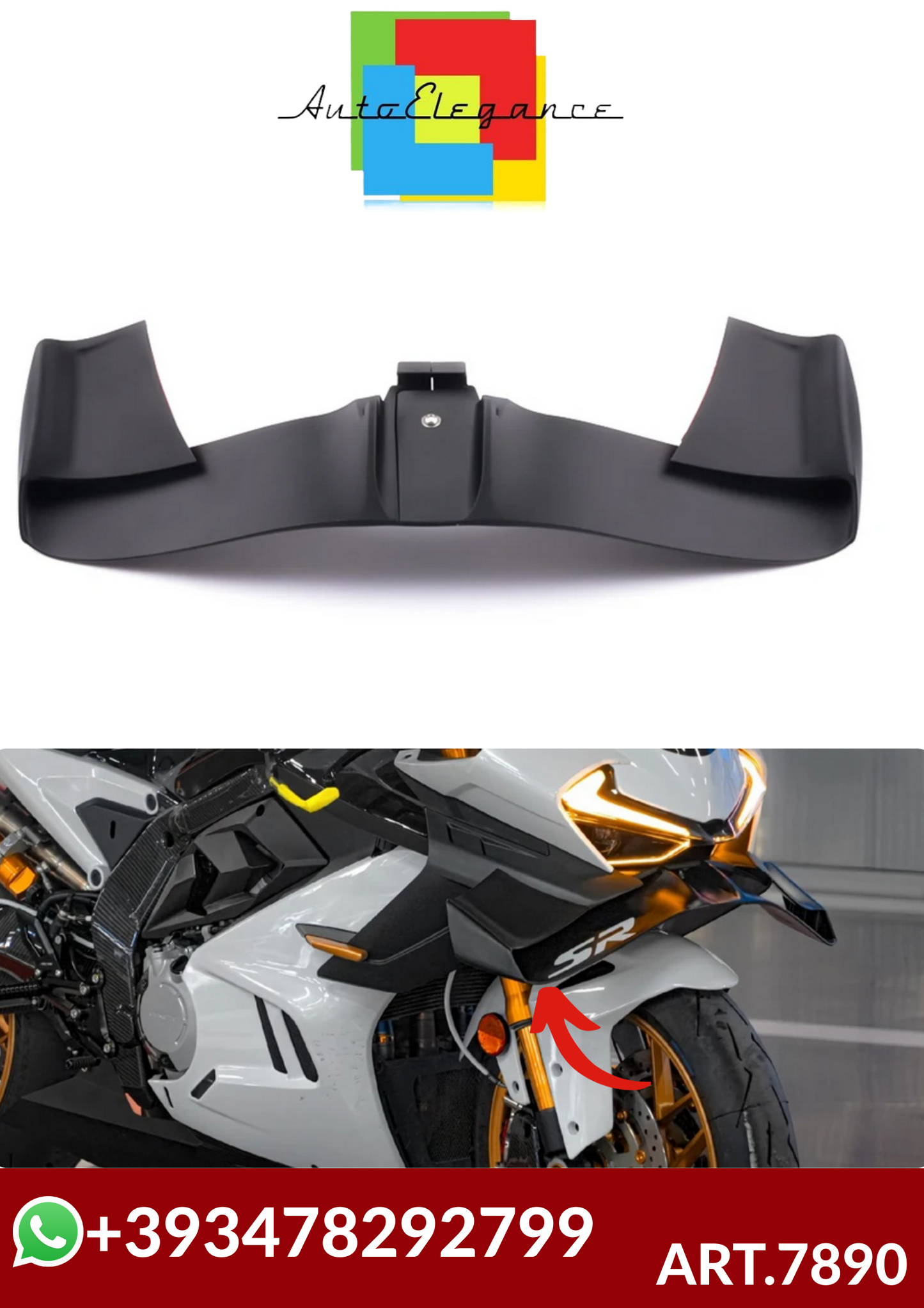 💕ART.7890  CFMOTO 675SR Spoiler anteriore  labbro inferiore GP WING 2024 2025💕