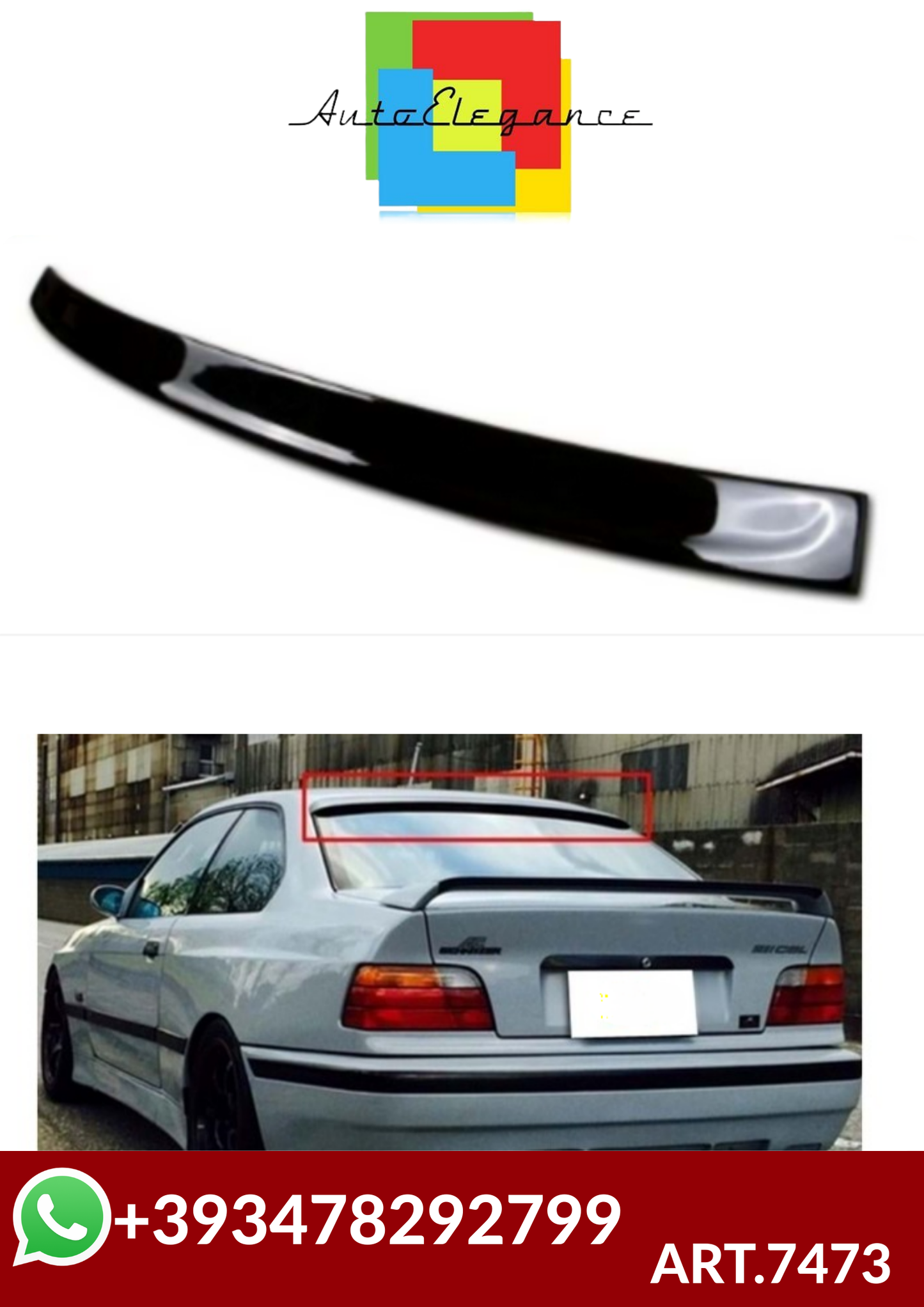 ART.7473 SPOILER TETTO  BMW SERIE 3  E36 1995 - 2003 (2 Doors)