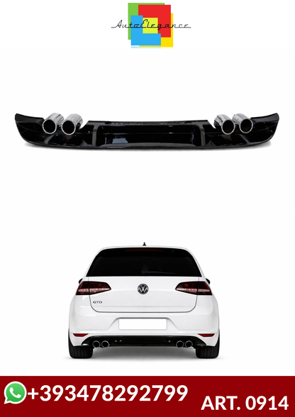 💕 ART. 0914 DIFFUSORE VW GOLF 7.5 LOOK RLINE TERMINALI 2+2💕