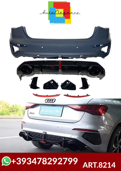 💕ART.8214  PARAURTI POSTERIORI  Audi A3 Sportback 2019-2024, Look RS3💕