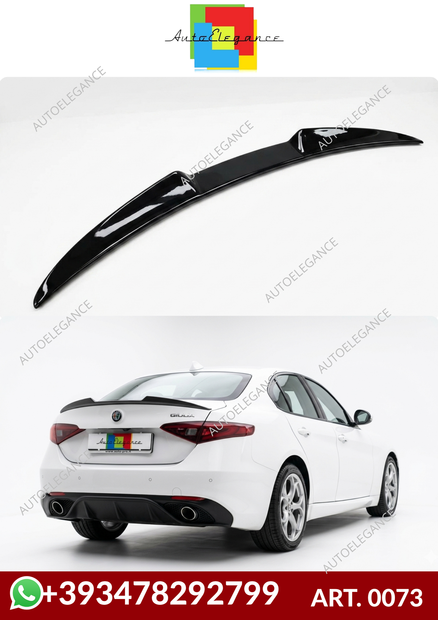 💕ART. 0073 SPOILER ALFA GIULIA NERO LUCIDO💕