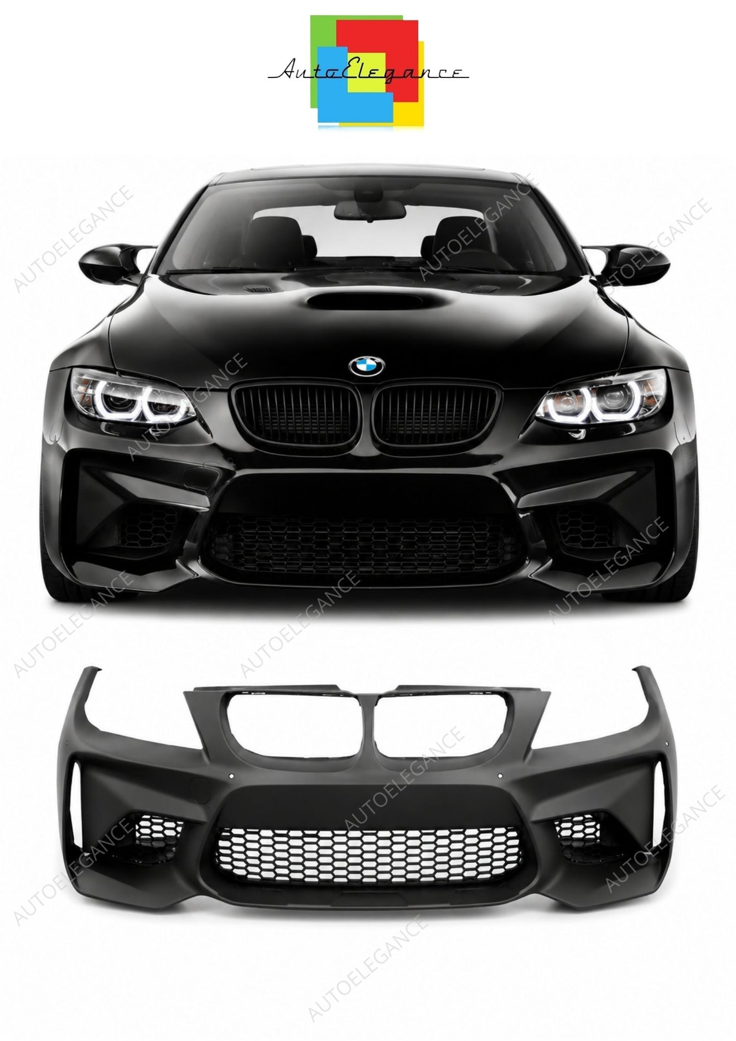 💕 Paraurti Anteriore Adatto per BMW E90 E91 LCI 08-12 Look M3C PDC 💕