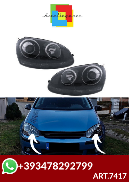 ART.7417  FARI ANTERIORI VW  GOLF 5 2003-2007 LOOK GTI R32 NERI
