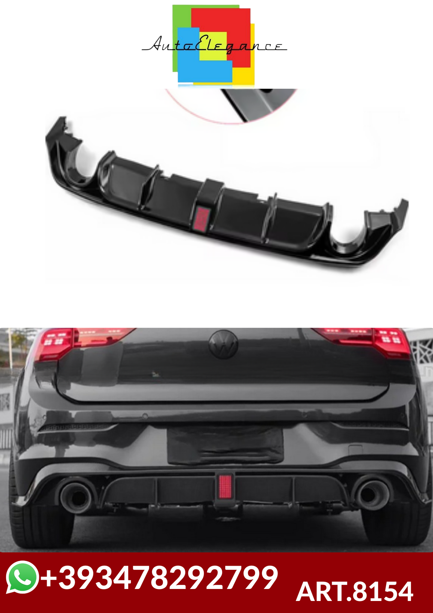 💕ART.8154 DIFFUSORI Golf 8 MK8 GTI Rline💕