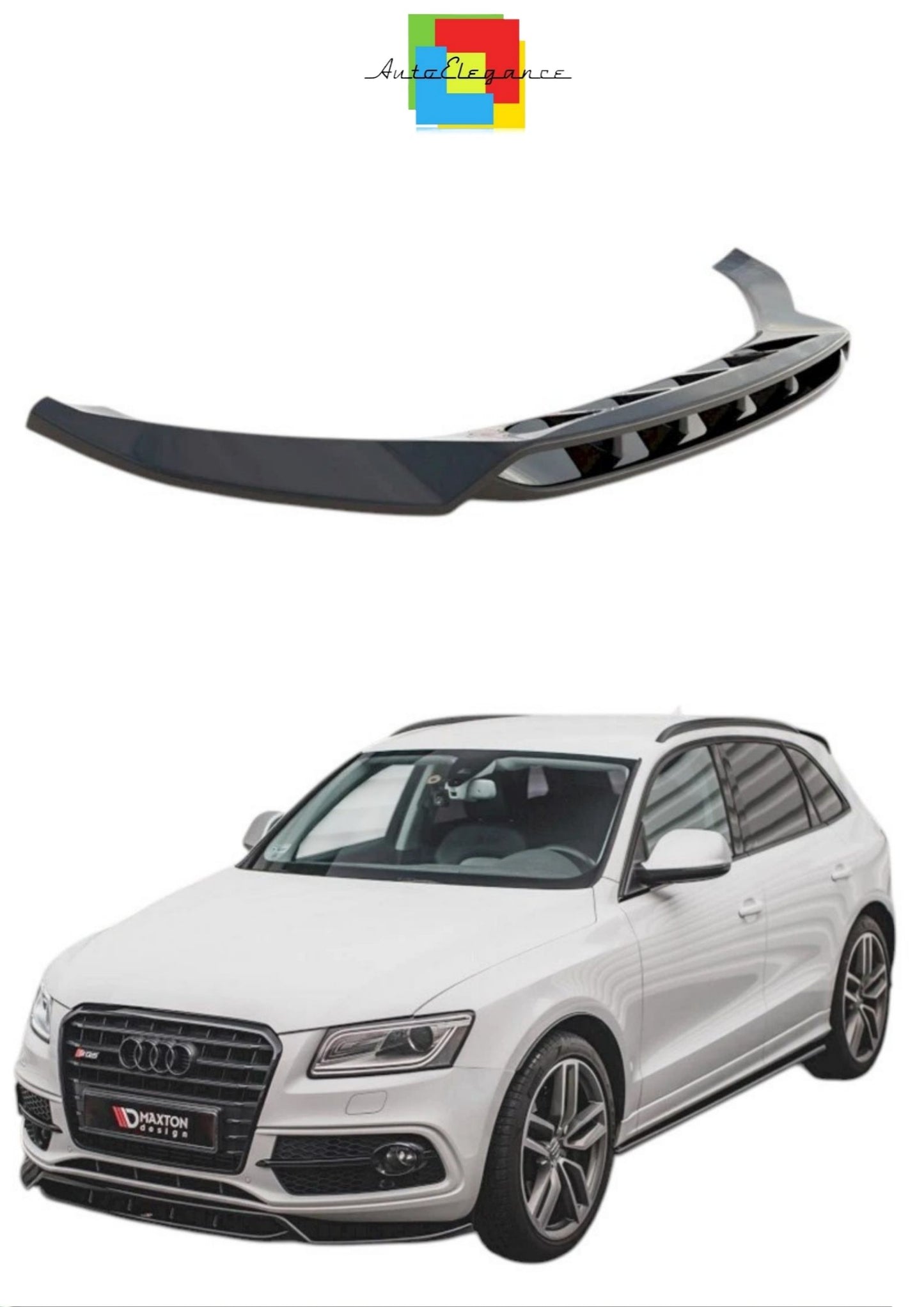 💕 SPplitter adatto  per  Audi SQ5 MK1 nero lucido ABS💕