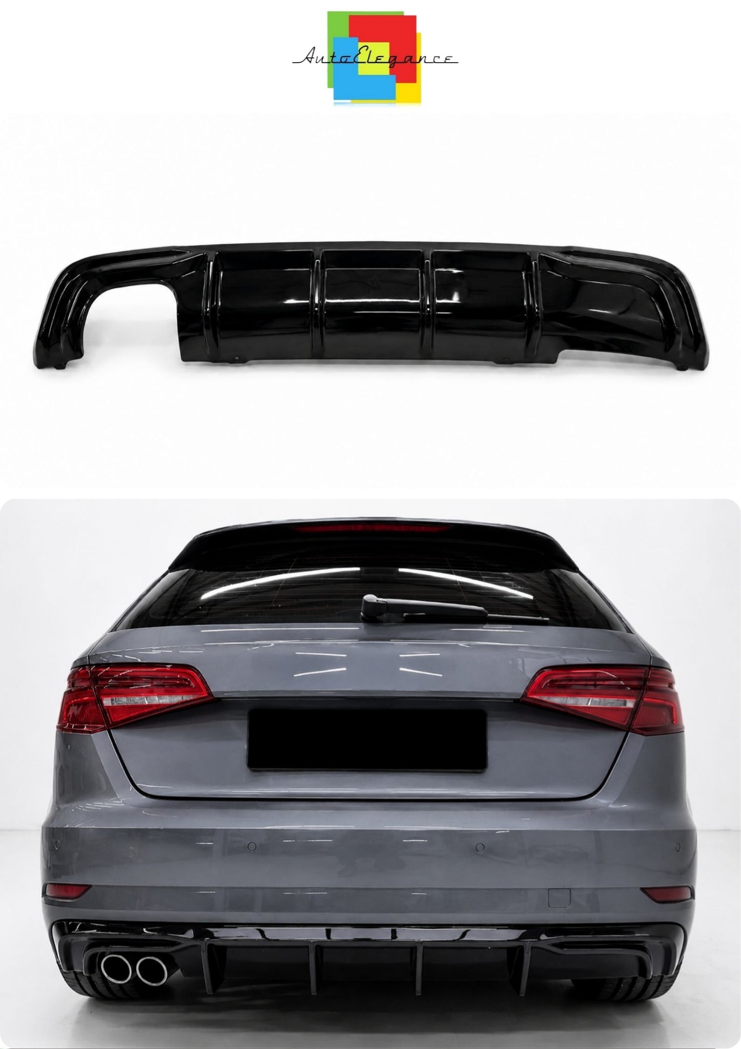 💕ART.1733 Diffusore rs3 per audi a3 8v 2017+ restyling solo paraurti standard💕