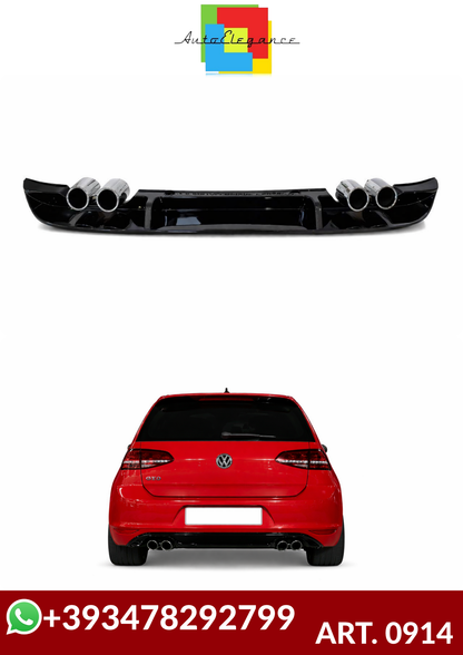 💕 ART. 0914 DIFFUSORE VW GOLF 7.5 LOOK RLINE TERMINALI 2+2💕