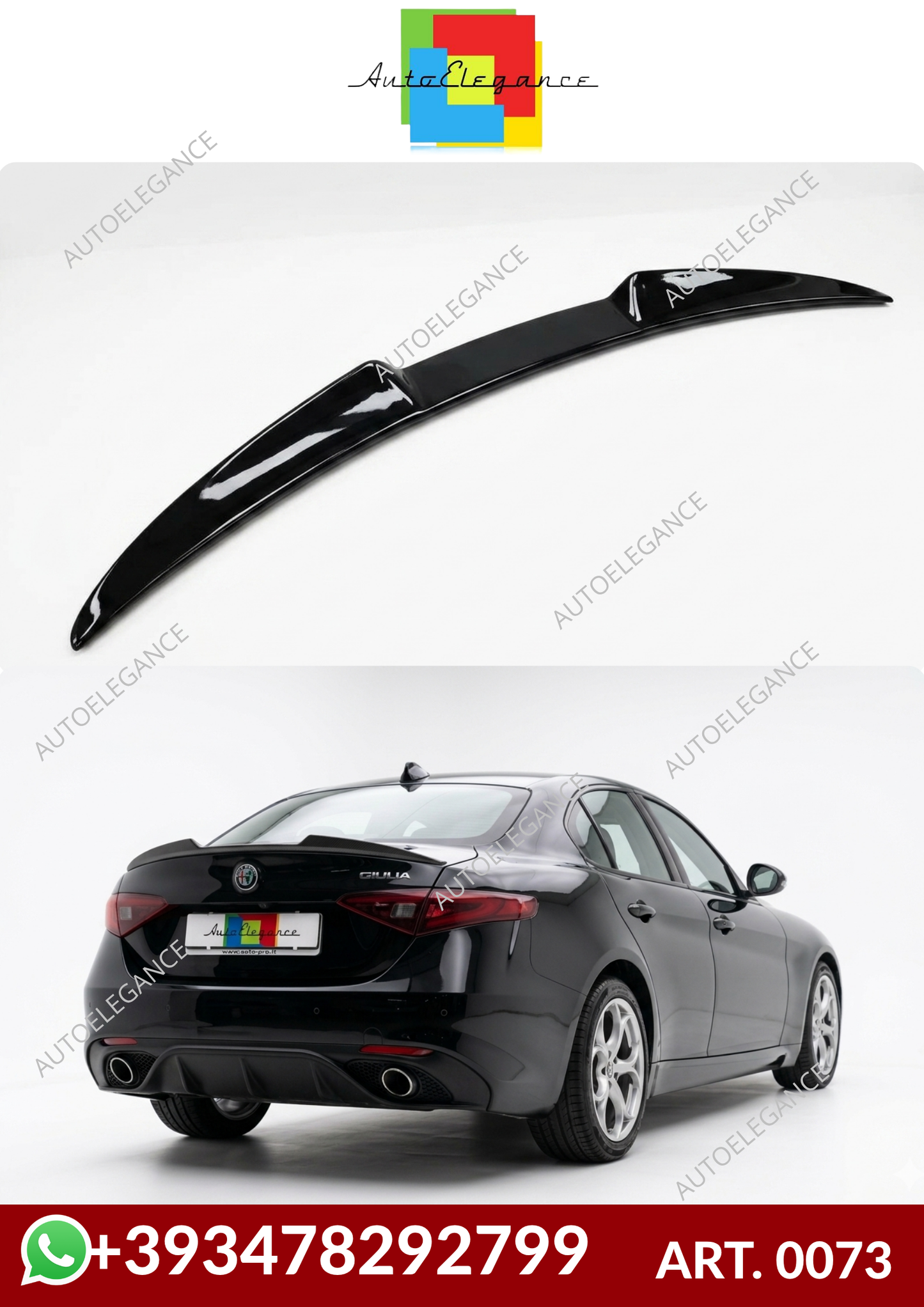 💕ART. 0073 SPOILER ALFA GIULIA NERO LUCIDO💕