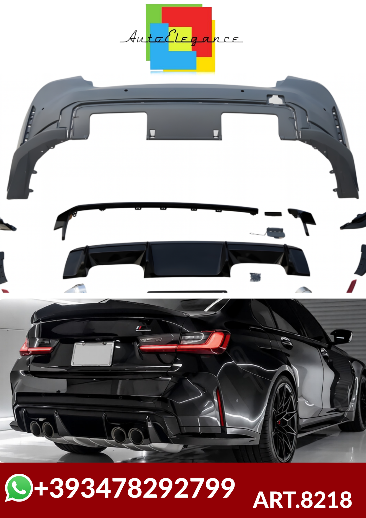 💕ART.8218 PARAURTI POSTERIORI  BMW G20 Look G80💕