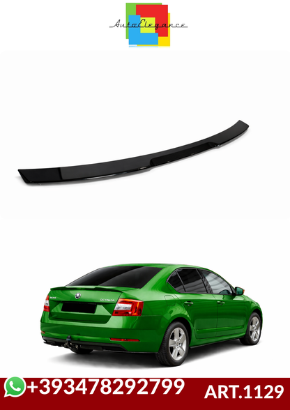 💕ART.1129 SPOILER SKODA OCTAVIA MK3 2012-2020 LOOK F80 NERO LUCIDO💕