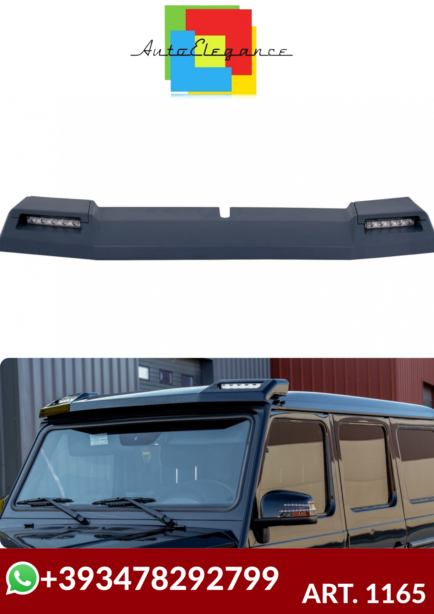 💕ART. 1165  SPOILER ANTERIORE MERCEDES CLASSE G W463 1989-2017 + LED💕