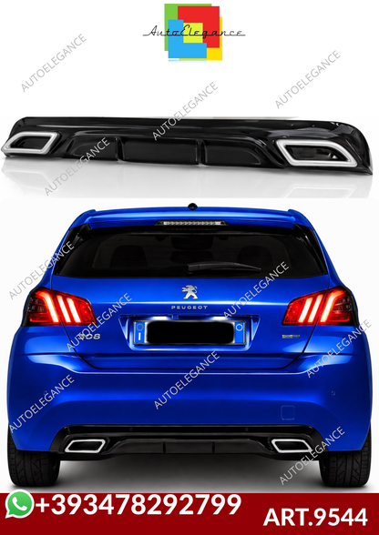 💕ART.9544 DIFFUSORE PEUGEOT 308 II 5 PORTE 13-21 LOOK  NERO LUCIDO TERMINAL💕