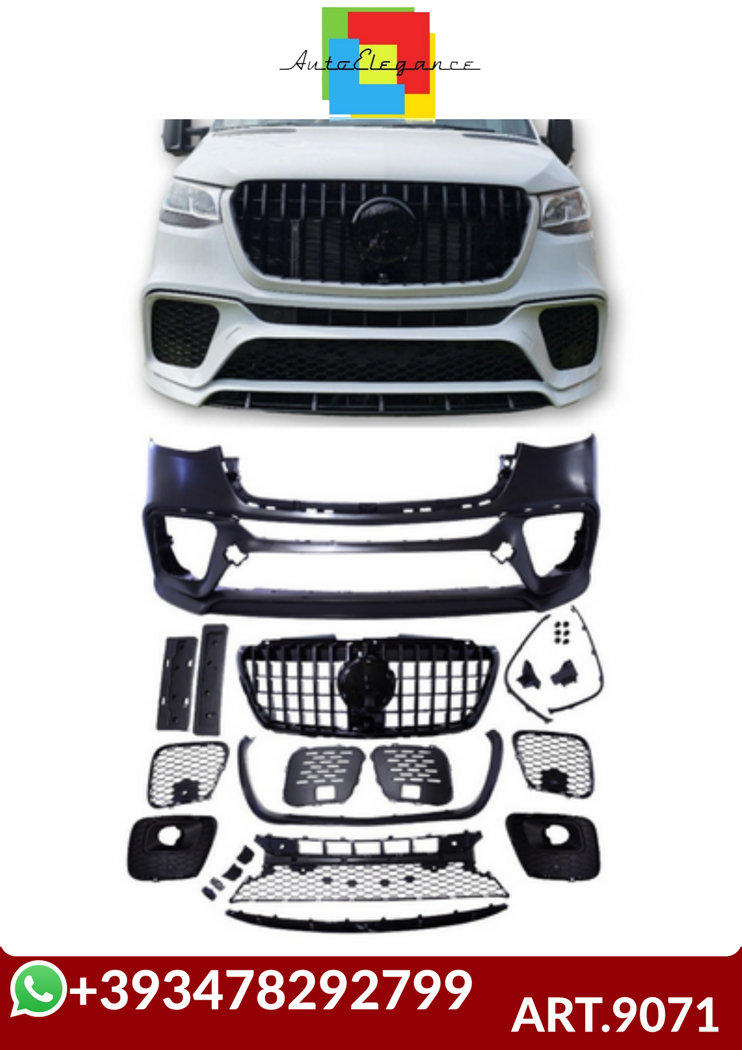 💕ART.9071 PARAURTI  ANTERIORI Mercedes-Benz Sprinter W907 2019+ black grill💕